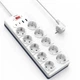 Мережевий фільтр WiWU Wi-S008 14в1 10x220V+2хUSB+2хType-C 2500W PD/QC (2М) електричний подовжувач швидка зарядка для пристроїв Білий - изображение 1