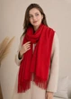 Жіноча шаль-палантин Cashmere з бахромою. 200*70см червона - зображення 2