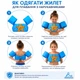 Детский спасательный жилет с нарукавниками для плавания в бассейне и море (3–6 лет, 15–30 кг, синий) - изображение 5