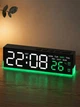 Настольные часы электронные цифровые смарт сетевой будильник LED USB с дисплеем термометром яркой индикацией отображением времени температуры регулировки яркости день недели формат 12/24 лед зеленый дисплей - изображение 6