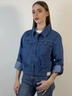 Кроп-жакет коттоновый S-3xl Темный джинс 541Nтд/S - изображение 7