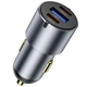 Зарядне автомобільне WiWU Wi-CC032 Nano Pro (USB + 2хType-C) 60W швидка зарядка в авто для смартфонів та гаджетів Сірий - изображение 3
