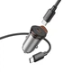 Автомобільний зарядний пристрій HOCO NZ16 Rigorous single port PD30W car charger set(C to C) Metal Grey - зображення 5