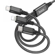 Зарядний кабель HOCO X76 Super Combo 3-in-1 Type-C+Lightning+MicroUSB Cable 2A 1m Black - зображення 2