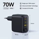 Сетевое зарядное устройство Baseus EnerFill Fast Charger FE22 2C+U 70W Black - изображение 6