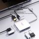 Док-станція розширення Aigo Type-C, USB-хаб, адаптер HDMI, конвертер 4K 60Hz, док-станція розширення для ноутбука PD 100W USB JZ06-H (металева) - изображение 4