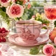Чашка з блюдцем порцелянові Heritage Toile Collection 250 мл вінтажний рожевий (K313) - изображение 2