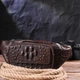 Модна поясна сумка з натуральної шкіри з фактурою під крокодила 21298 Vintage Коричнева - зображення 5