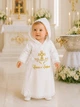 Дитяча хрестильна сорочка Family Tradition сатин з вишивкою та мереживом 56 см біла Мілашка - зображення 2