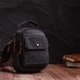Компактная мужская сумка из плотного текстиля Vintage 22218 Черный - изображение 7