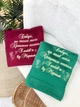 Комплект банных полотенец Family Tradition двусторонняя махра с вышивкой 140х70 см бордовый / зелёный Благодарность от крестника - изображение 1
