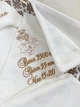 Крыжма для мальчика Family Tradition велюровая махра сатин с вышивкой 100х100 см белая Шоколадные ромбы - изображение 5