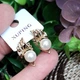 Сережки Xuping Jewelry довжина 2.1см перли 8мм медичне золото позолота 18К с1696 - зображення 4