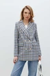 Жіночий фактурний піджак в клітинку RicaMare 50(XL) Блакитний (RM4186-24DJ---707) - изображение 1