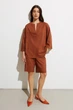 Жіночий літній костюм (туніка+шорти) RicaMare XL Коричневий (RM4272-25DS---1825) - зображення 5