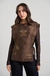 Жіноча жилетка-накидка з вишивкою RicaMare L-XL Коричневий (RM4325-26DJ---3252) - изображение 1