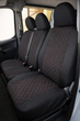 Чохли на сидіння для Citroen Jumpy (Сітроєн Джампі) I 1995-2007 (1+2) Тканина + алькантара , універсальні, Чорний нитка червона - зображення 1