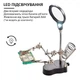 Держатель для плат TELIJIA TE-801 / LED подсветка / лупа / подставка для паяльника / третья рука - изображение 4