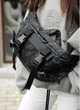Большая женская поясная сумка бананка тканевая городская Sambag DynamicDart черная с принтом 60517 - изображение 5