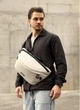 Мужская сумка-бананка под ноутбук Sambag Urban Laptop черная серая текстильная сумка-кроссбоди для ноутбуков до 14″ 51937 - изображение 14