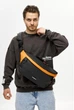 Мужская сумка-бананка под ноутбук Sambag Urban Laptop черно-оранжевая текстильная кросс-боди сумка для ноутбука до 14″ 51940 - изображение 1