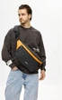 Мужская сумка-бананка под ноутбук Sambag Urban Laptop черно-оранжевая текстильная кросс-боди сумка для ноутбука до 14″ 51940 - изображение 2
