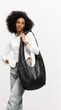 Жіноча сумка Sambag HOBO WEAVE чорна 54x35x8 см екошкіра для ноутбука 15.6 дюймів Sambag 55169 - зображення 13