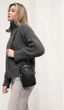Сумка для телефона Sambag Modena черная с принтом крокодила 19x11x3 см эко-кожа кросс-боди Sambag 55176 - изображение 3