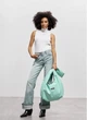 Женская сумка Sambag HOBO WEAVE мятная вместительная городская для ноутбука водоотталкивающая 62277 - изображение 4