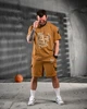 Мужской летний костюм Stone Island шорты+футболка 2XL бежевый (96235) - изображение 2