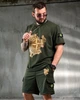 Мужской летний костюм Stone Island шорты+футболка S хаки (96164) - изображение 5