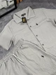 Мужской льняной костюм Polo Ralph Loren шорты+рубашка 2XL серый (RL0009) - изображение 4
