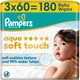 Детские влажные салфетки Pampers Aqua Soft Touch 3x60 шт (180 шт) (8006530139953) - изображение 2