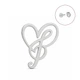 Значок (пин) BROCHE брошь бижутерия Музыка Скрипичный ключ серебристый BRGV114504 - изображение 1