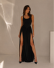 Элегантное платье с двумя разрезами - Classyme - M - Черный - (37d) - изображение 1