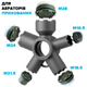 Сервисный ключ DROP PM08KEY-PL на 8 размеров аэраторов F22/M24/М28 (классические) + 16.5/18.5/21.5/24/28 (скрытые) - изображение 4