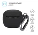 Силиконовый чехол для наушников JBL Tune Flex 2, Hang Case, черный, ультратонкий защитный кейс толщиной 2 мм, защита от царапин, пыли и ударов, компактный, с карабином для крепления, ArmorStandart (ARM91270) - изображение 2