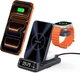 Беспроводная зарядная станция 3 в 1 SwanScout 708S для iPhone, Apple Watch и AirPods со встроенными часами и LED - Б/У - изображение 1
