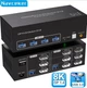 KVM Перемикач HDMI USB 3.0 на 2 ПК та 3 монітори (8K@60Hz, 4K@120Hz), комутатор KVM Switch 2 In 3 Out з провідним - Б/В - зображення 1