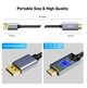 Кабель Benfei 4K DisplayPort - HDMI 90 см [алюмінієвий корпус, нейлонове плетіння] - Б/В - зображення 3