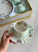 Чашка з блюдцем "PASTEL" на 1 персону, 200 мл, м'ятне,порцеляна (подарункове упакування) - зображення 1