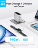 Зарядное устройство Anker 140W Laptop GaN Charger 3xUSB-C PD3.1 1xUSB-A Silver - изображение 2
