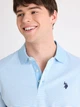 Поло довге чоловіче US Polo Assn 11Q0073-9800A(Surf Blue Heather) L Синє (786662640340) - зображення 4