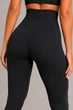 Лосины женские Fashion T-2 в рубчик с корсетом на молнии и эффект push-up 2XL черные - изображение 4