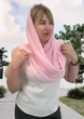 Женский шарф платок шифоновый Ton 154см*49см Розовый - изображение 3