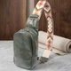 Сумка слинг через плечо женская маленькая Vintage leather-22791 Зеленая - изображение 12