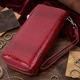 Жіночий фактурний червоний клатч із лакованої натуральної шкіри ST Leather на блискавці для карт (bg226fash92) - зображення 4