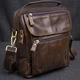 Сумка планшет через плечо мужская из натуральная кожи Vintage leather-14764 Коричневая - изображение 15