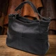 Сумка шоппер женская из натуральная кожи Vintage leather-22992 Черная - изображение 12