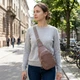 Жіноча сумка через плече з екошкіри з текстильною лямкою Vintage Коричнева вертикальна модель для міста (bg227fash78) - зображення 2